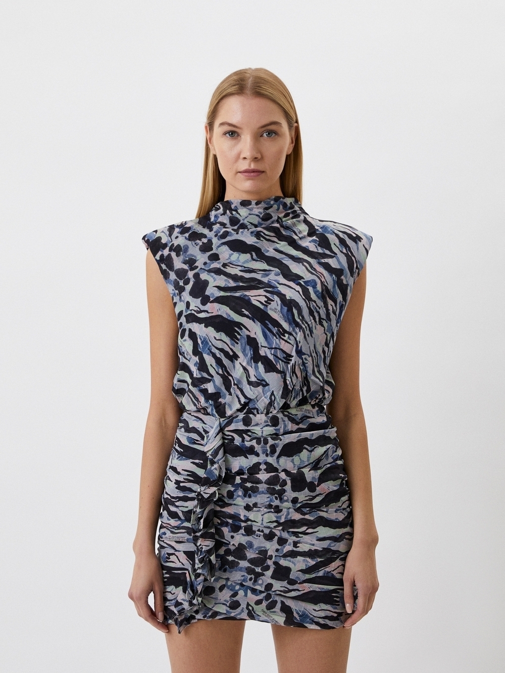 AllSaints Structured Mini Dress – Shoulder Pad Chic Black Cocktail Dress 4